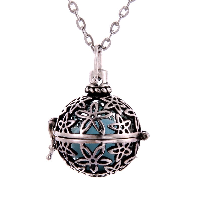 Arbre de vie cage d'aromathérapie diffuseur collier médaillon pendentif parfum huile essentielle collier médaillon d'aromathérapie Cage de perles: 12