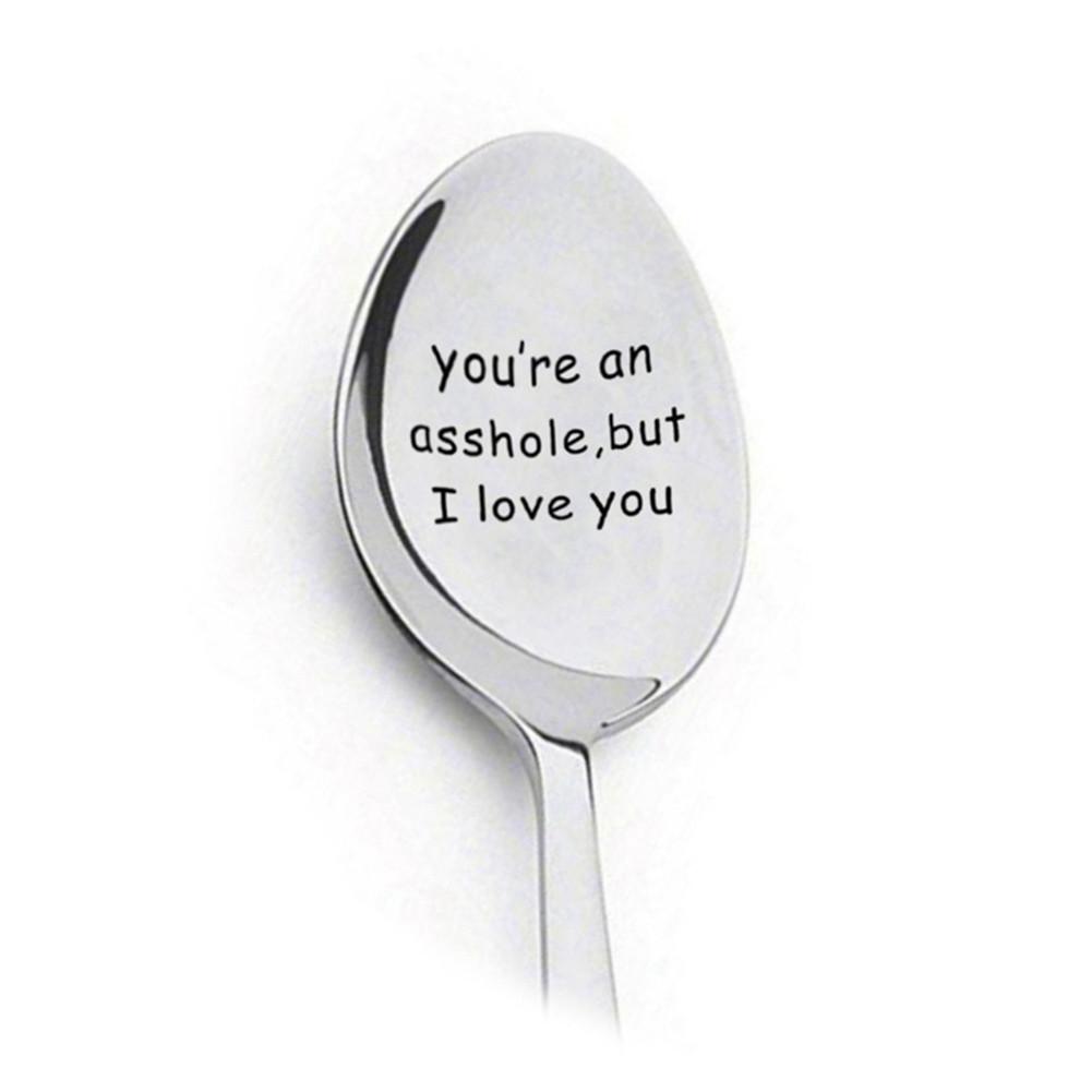 Cereal Killer Kitchen Tableware Coffee Spoon Stainless Steel Letter Engraving Spoons For Birthday Christmas Couple: BS1001