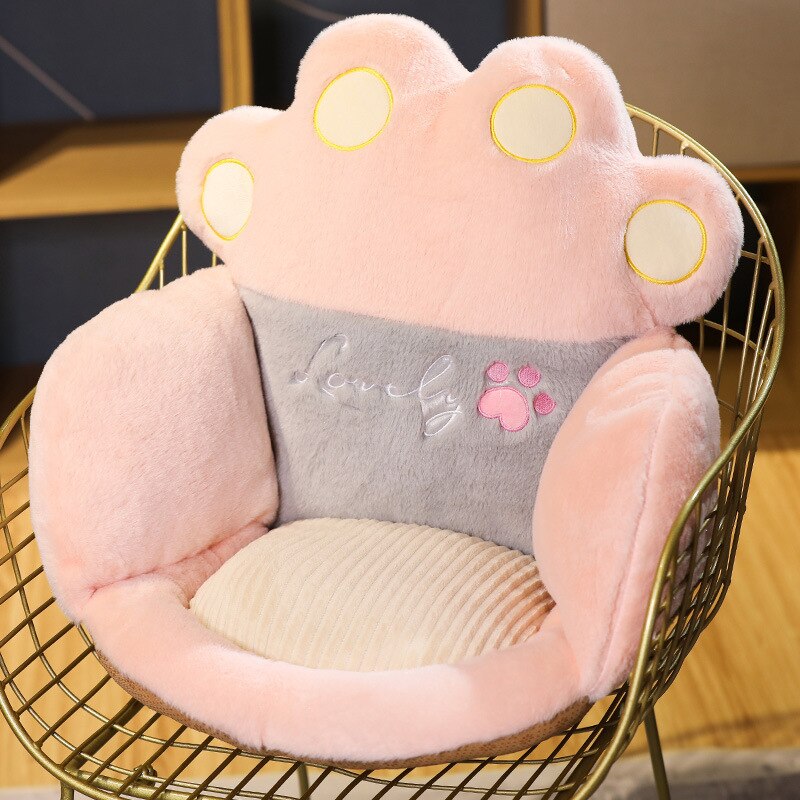 Cojín de felpa con forma de pata de gato para bebé y niño, cojín para silla de comedor, esterilla de sofá para el hogar, suelo interior, de decoración de invierno: Cat paw 6