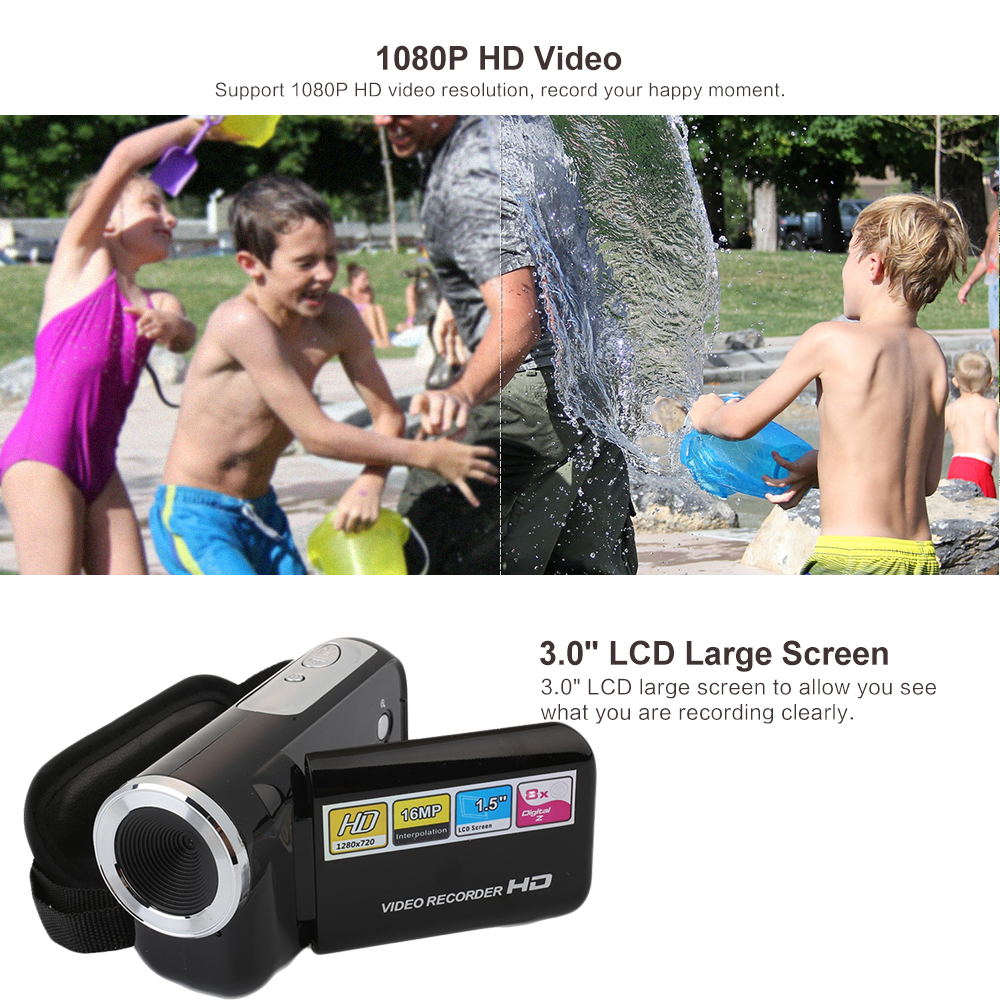 2 tommers digitalt videokamera kamera bærbar videoopptaker 4x digital zoomskjerm 16 millioner hjemme utendørs videoopptaker hjemmebruk
