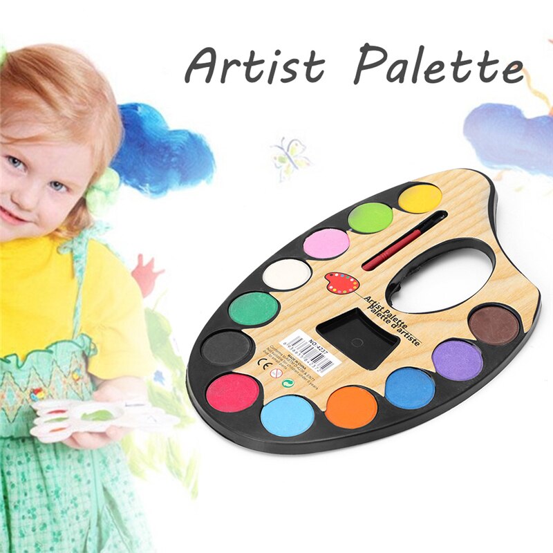 12 couleurs artiste Palette peintures ensemble main mur Textile peinture brosse