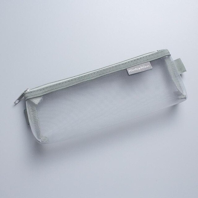 Simple Transparent Mesh Pencil Case Office Student Pencil Cases Nylon Kalem Kutusu School Supplies Pen Box Astuccio Scuola: 2