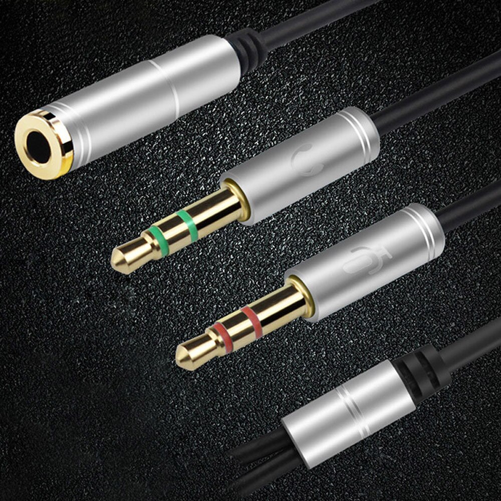 3.5Mm Stereo Koptelefoon Hoofdtelefoon Audio Y Splitter Jack 1 Female Naar 2 Mannelijke Met Microfoon Adapter Kabel Voor Telefoon computer MP3 Speler