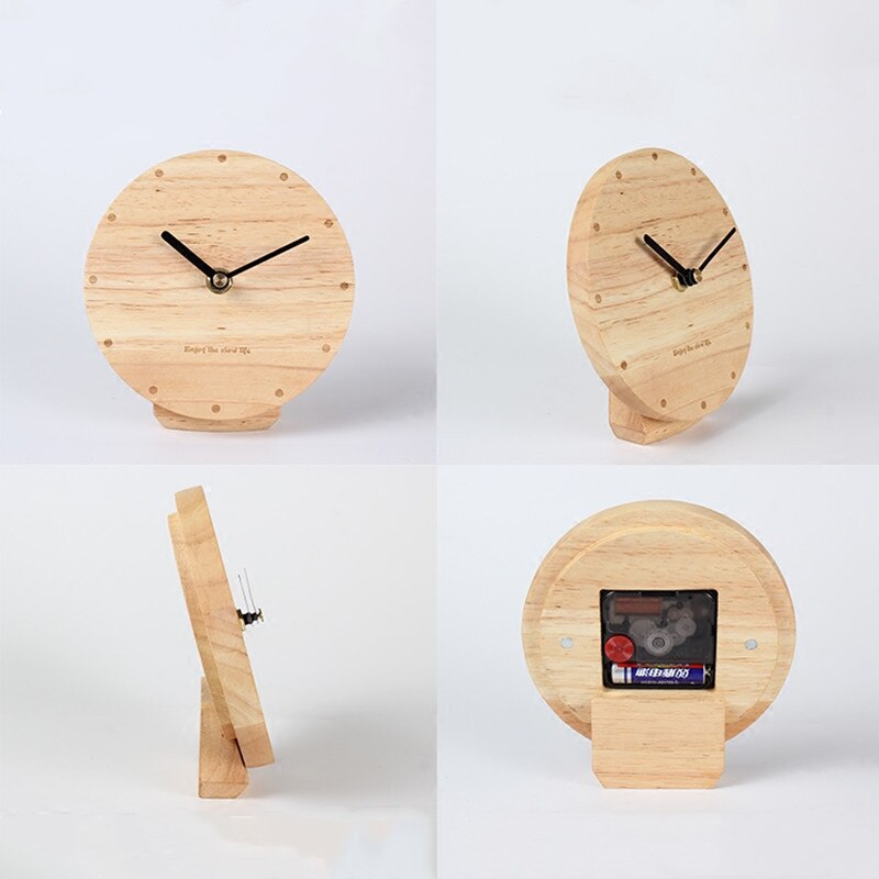 Nordisk massivtre pendelklokke stue enkel dekorasjon bordklokke kontor skrivebord stum klokke ornament
