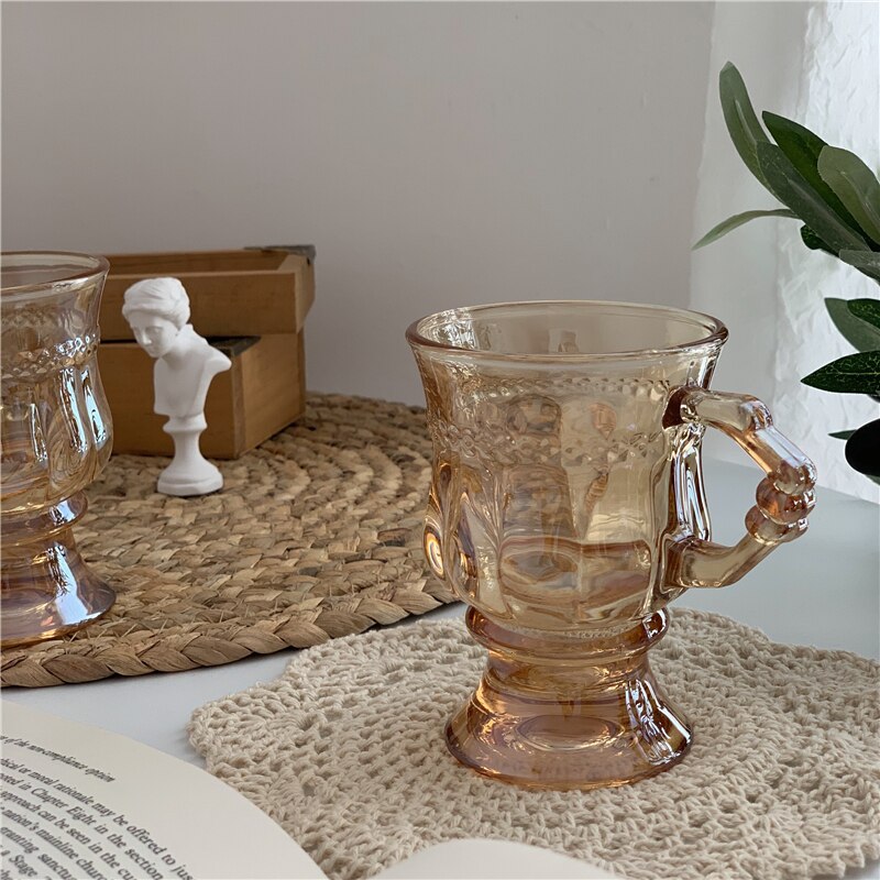 Präglad kaffeglaskopp mugg drinkware hemdekorationer