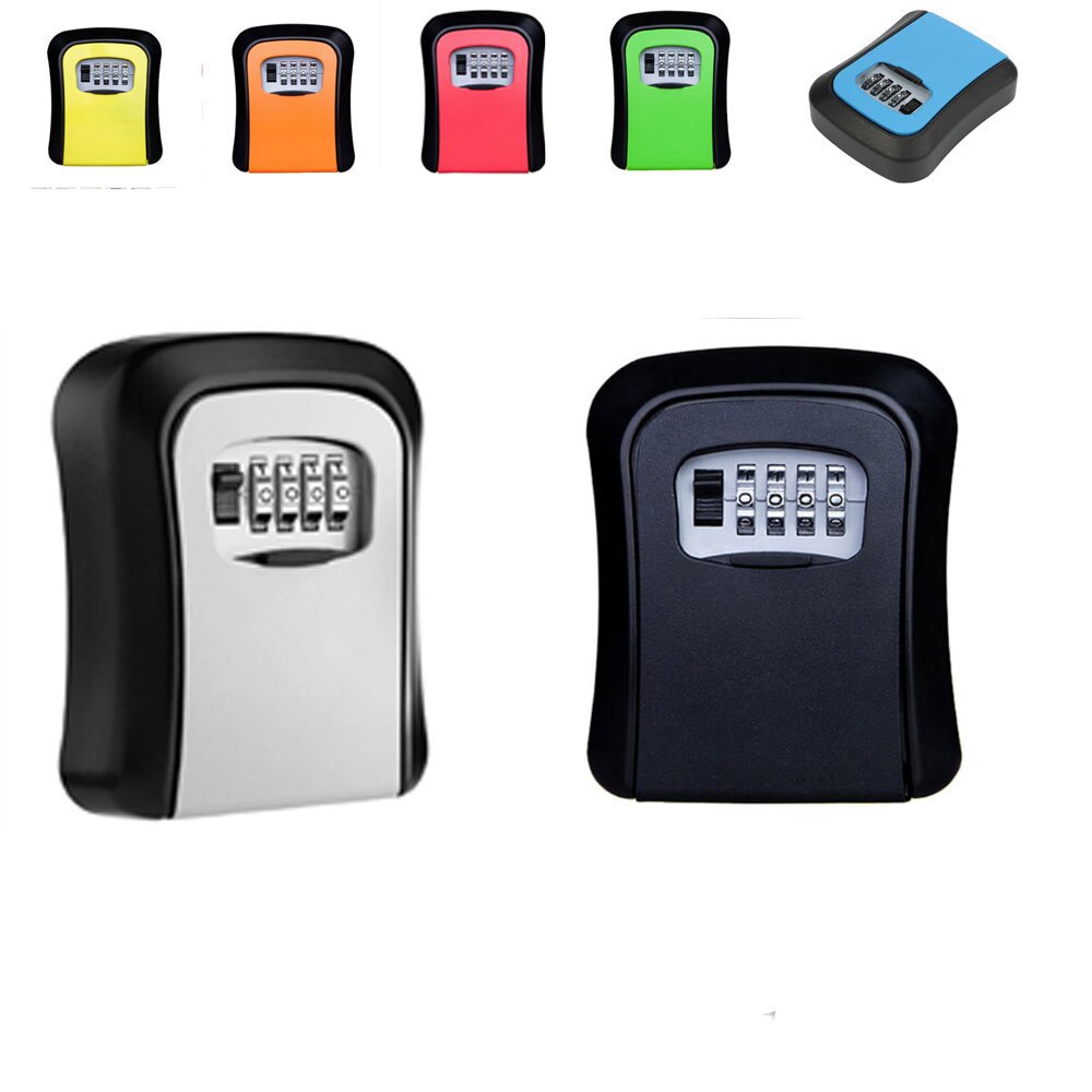 Metal key box key lock box wall-mounted key safe weatherproof combination box indoor and outdoor