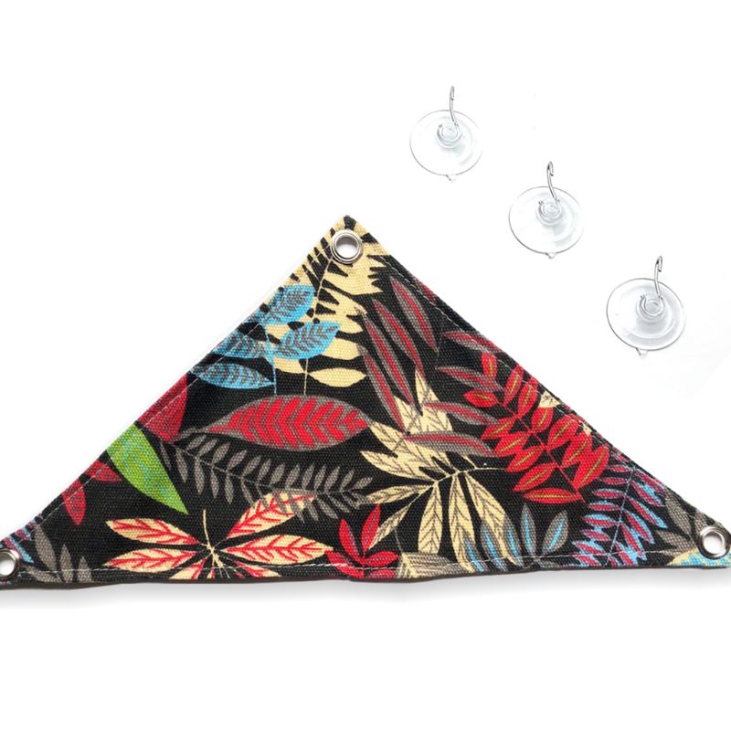 1Set Pet Canvas Triangle Hammock Sleeping Bed Play Toys Reptile Snake Lizard Climb Hanging House Cage: Black / L