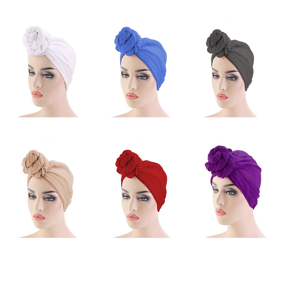 Turbante elástico preatado para mujer, diadema de envoltura para la cabeza, pañuelo largo para el pelo, Bandanas, complemento de cabeza para musulmanes, 1 unidad