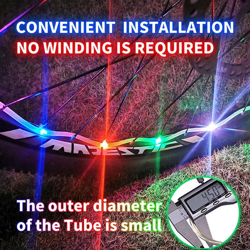 Motorrad Fahrrad Licht Außen Schnur Licht 2M/20LED Radfahren Fahrrad Fahrrad Räder gesprochen Licht Lampe Schnur Lichter draussen