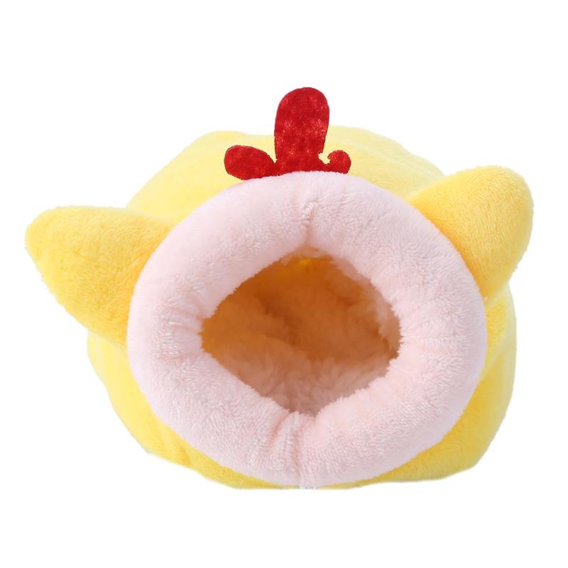 Casa de cama de algodón cálido para hámster, Mini jaula de cerdito de Guinea para ratas, animales pequeños, mascotas, accesorios para nido: YELLOW