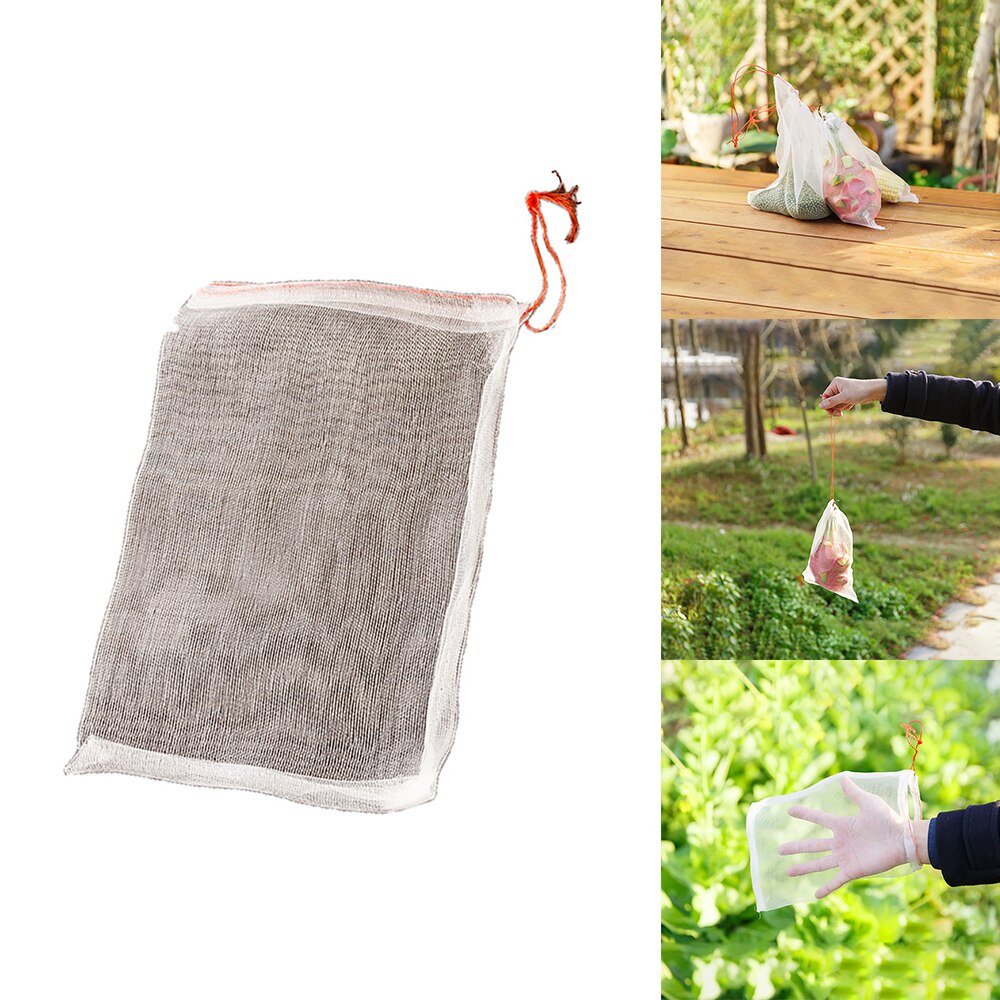 Netting Bags Nylon Net Barrier Bag With Drawstring For Protecting Plant Reusable Soaking Mesh Bag