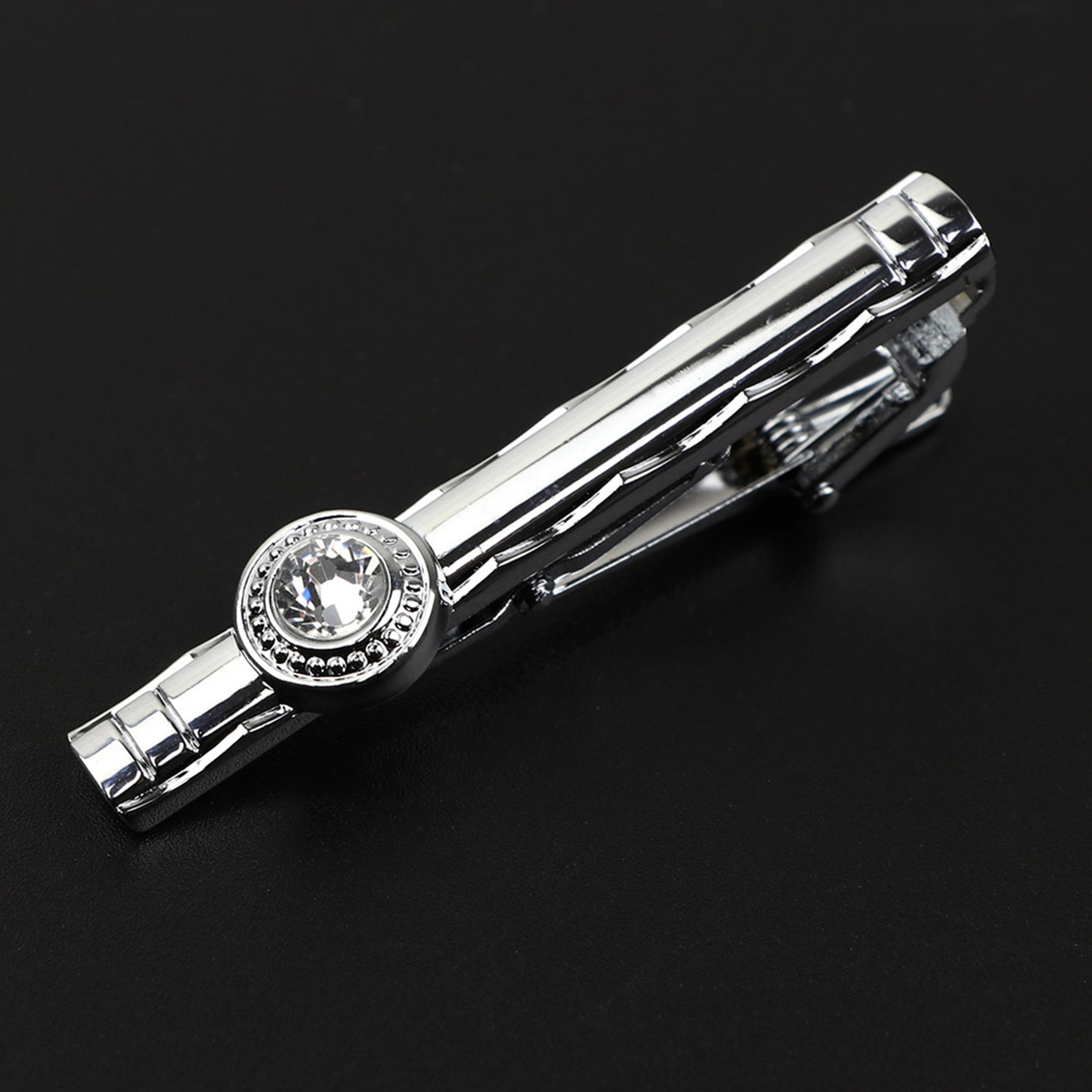 Brand Tie Clip Sieraden Eenvoudige Emaille Mens Business Luxe Bar Pinch Sluiting Tie Pin