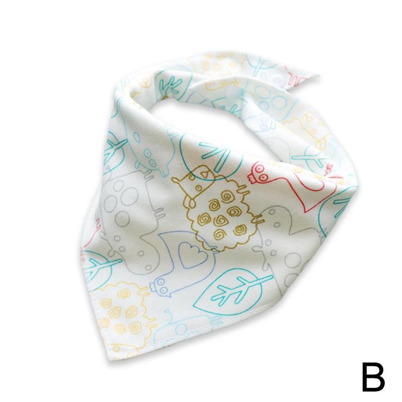 Slabbers Dubbele Katoen Slabbetjes Cartoon Animal Gedrukt Kleding Katoen Bib Handdoek Voeden Bandana Speeksel Patroon Schort V9u4: B