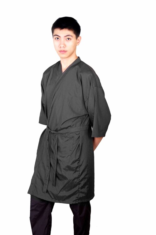 Salon Hairdressing Customer Uniform Unisex Leisure Spa Kimono In Free Size Sauna Cloth Made With Soft Material: Black