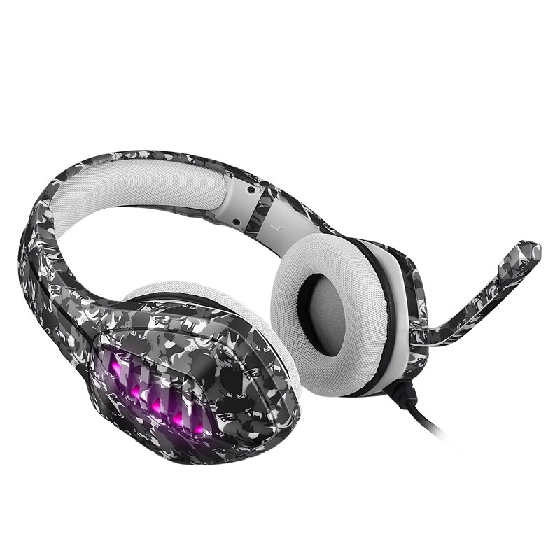 Camouflage Wired Gaming Headphone Deep Bass Headset Computer Gamer Earphone with Mic for PC Computer Phone Laptop