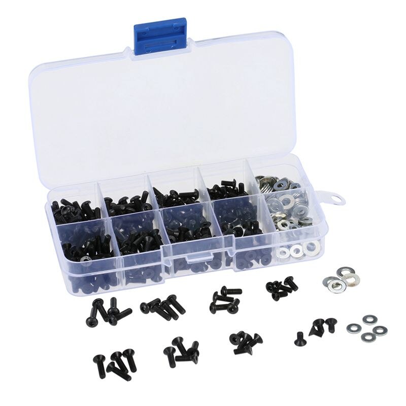 Screws Box Set for 1/10 HSP Traxxas Tamiya HPI Kyosho D90 SRC10 Remote Control RC Car Parts 180pcs