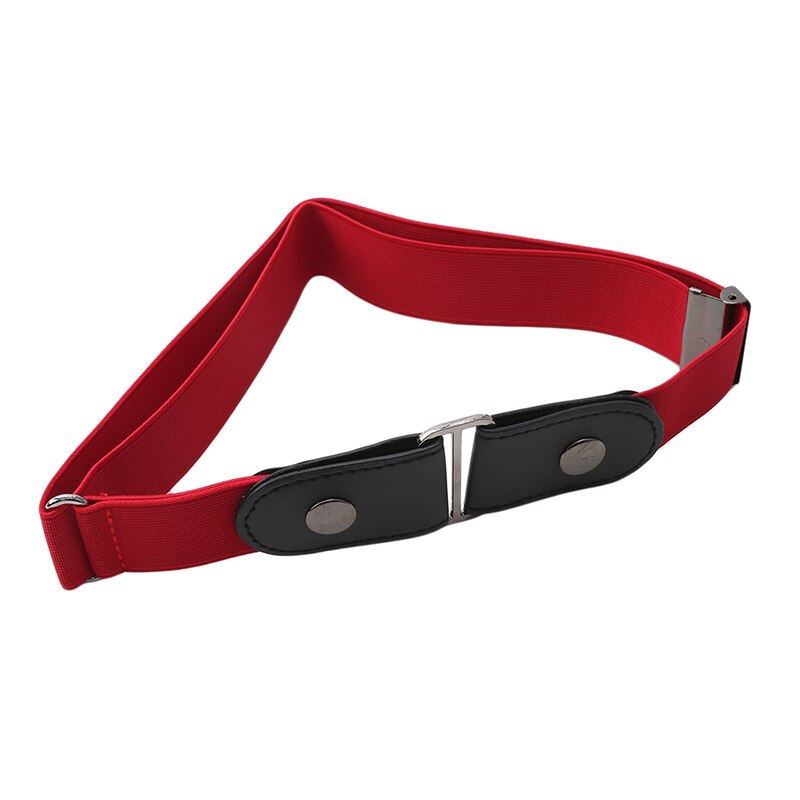 Verstelbare Riem Zonder Gesp Gesp-Gratis Elastische Riem Voor Jeans Broek Jurk Stretch Taille Riemen Voor Vrouwen Ceinture Femme: red