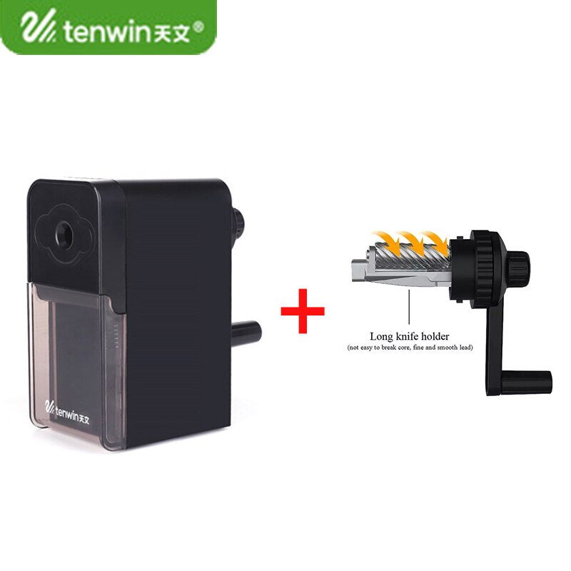 Tenwin 8019 Hand Crank Mechanical Pencil Sharpeners Pencil/Charcoal Sharpener Art Tool Student Office&amp;School Stationery Supplies: 8019black-5053