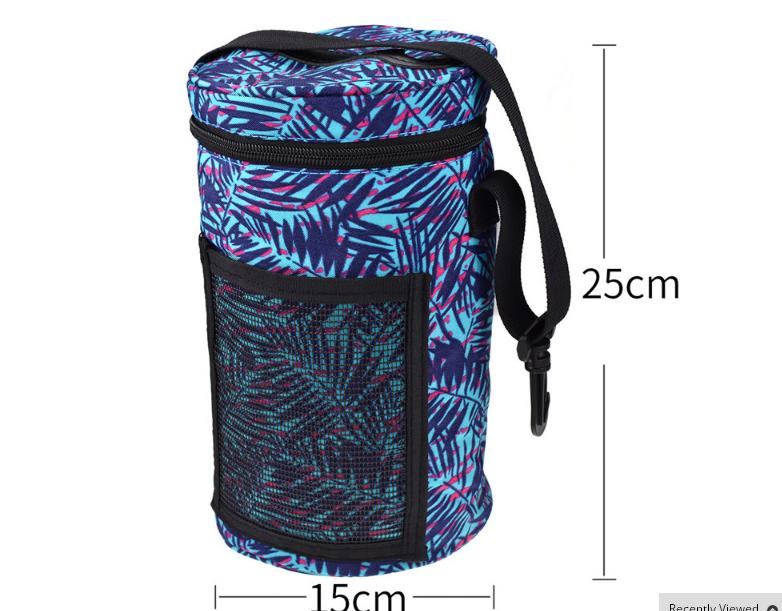 DIY Craft Storage Knitting Yarn Storage Bag Case Yarn Drum Women's Crochet Hook Thread Pouch Round Periwinkle Knitting Crochet
