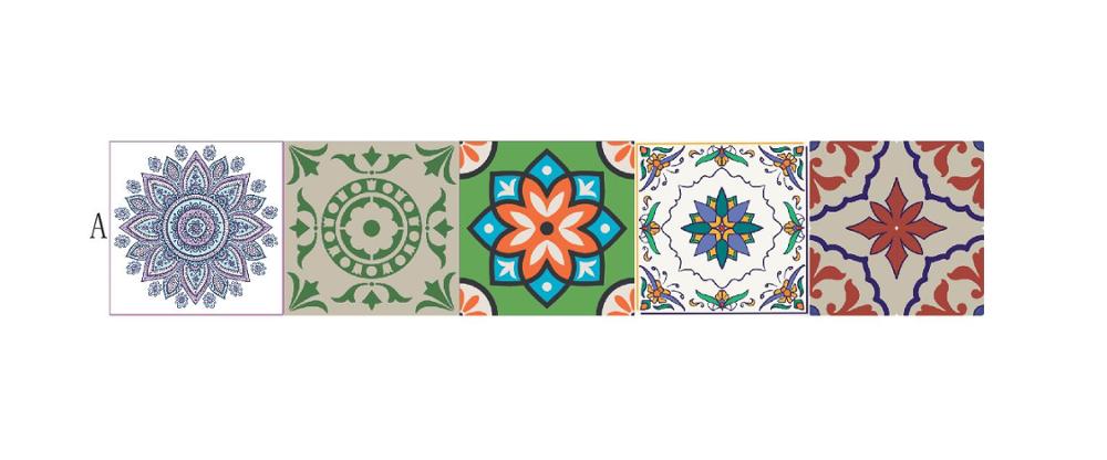 Pegatinas de pared de azulejos de cerámica de colores, papel tapiz de decoración del hogar, armario, baño, cocina, póster artístico de vinilo, pelar y pegar: MZ012    A / 20cmX100cmX1pc