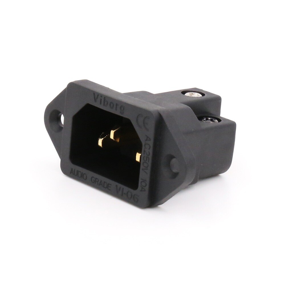 Viborg VI06BG Pure Copper Gold plated Power Socket Pure Red Copper Audio Grade IEC Inlet Socket 1 order
