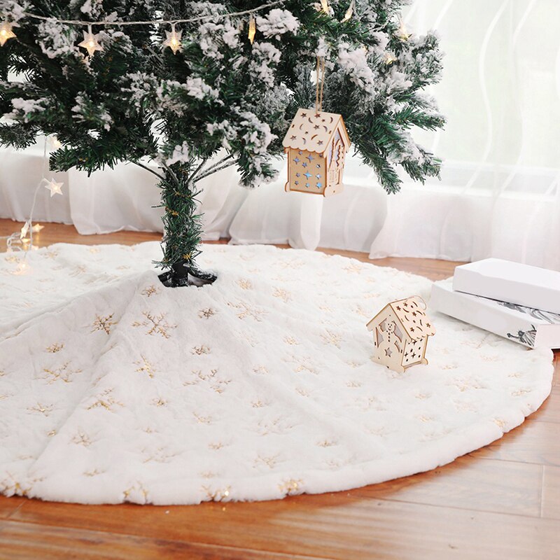 90/120Cm Kerstboom Voet Tapijt Kerstboom Rok Mat Onder De Boom Kerst Decoraties Voor Huis sneeuwvlok