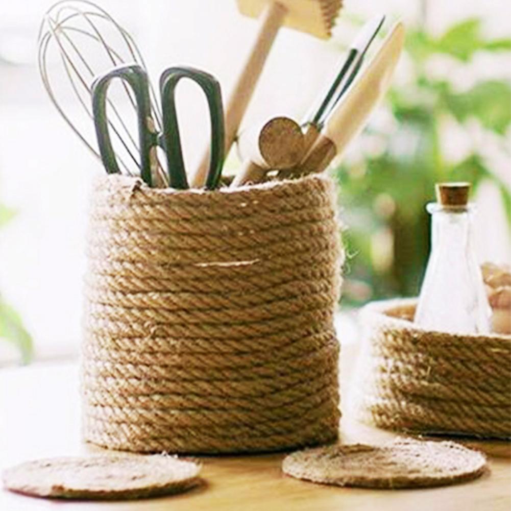 10M Natuurlijke Sisal Touw Voor Kat Klimrek Diy Handgemaakte 4-10Mm Jute Touw Lamp Decoratie Touw bureau Benen Binding Hennep Touwen