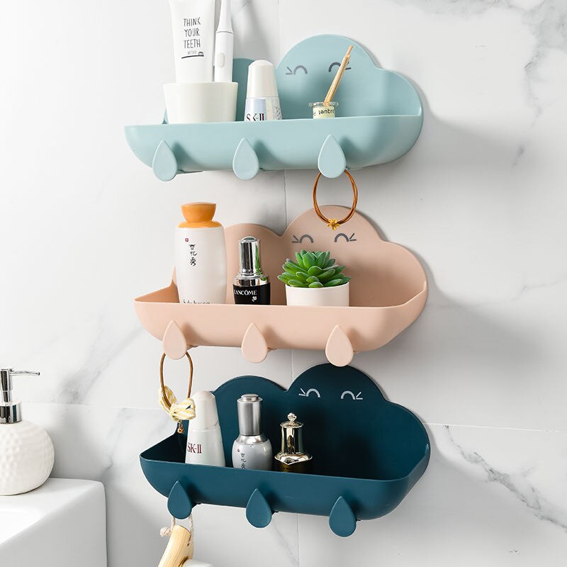 Estantería de baño creativa para colgar en la pared, sin perforaciones