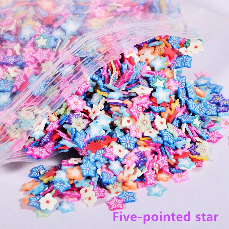 1 pakke nail art frugt blomster gør det selv negle mærkat kunst dekoration skyder klæbende vand decal manicure lak tilbehør p: Fem spids stjerne