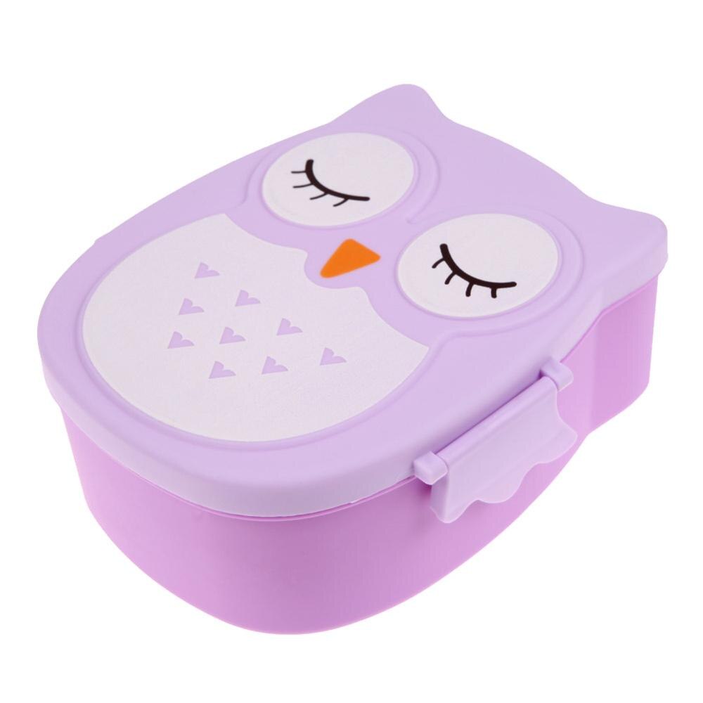 Cartoon Owl Lunch Box Food Container Storage Box Portable Kids Student Lunch Box Cute Bento Box Container With Compartments: Purple