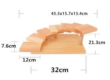 Japanse Houten Hout Keuken Sushi Bridge Boten Grenen Sushi Sashimi Plaat Schotel Sushi Servies Decoratie Ornament: 45.5x15.7xH13.4cm