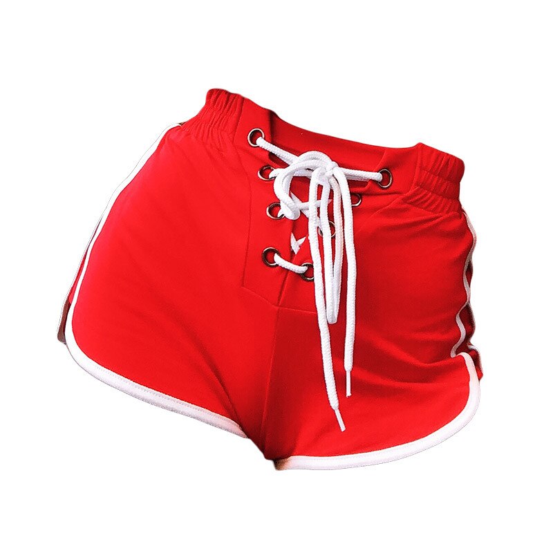 Running Shorts women Training Marathon Quick Dry Fitness Gym Tie rope Sport Shorts White Stripes Loose Yoga Shorts Jogger