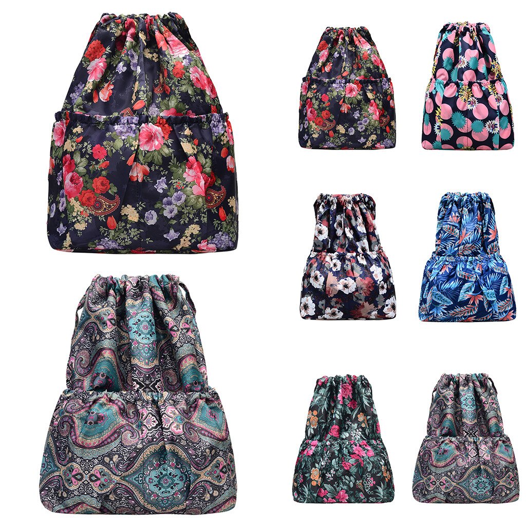 Aelicy Mode Vrouwen Gedrukt Zak Prijs Natuurlijke Resuable Jute Linnen Koord Pouch Verpakking Bag Logo Gedrukt