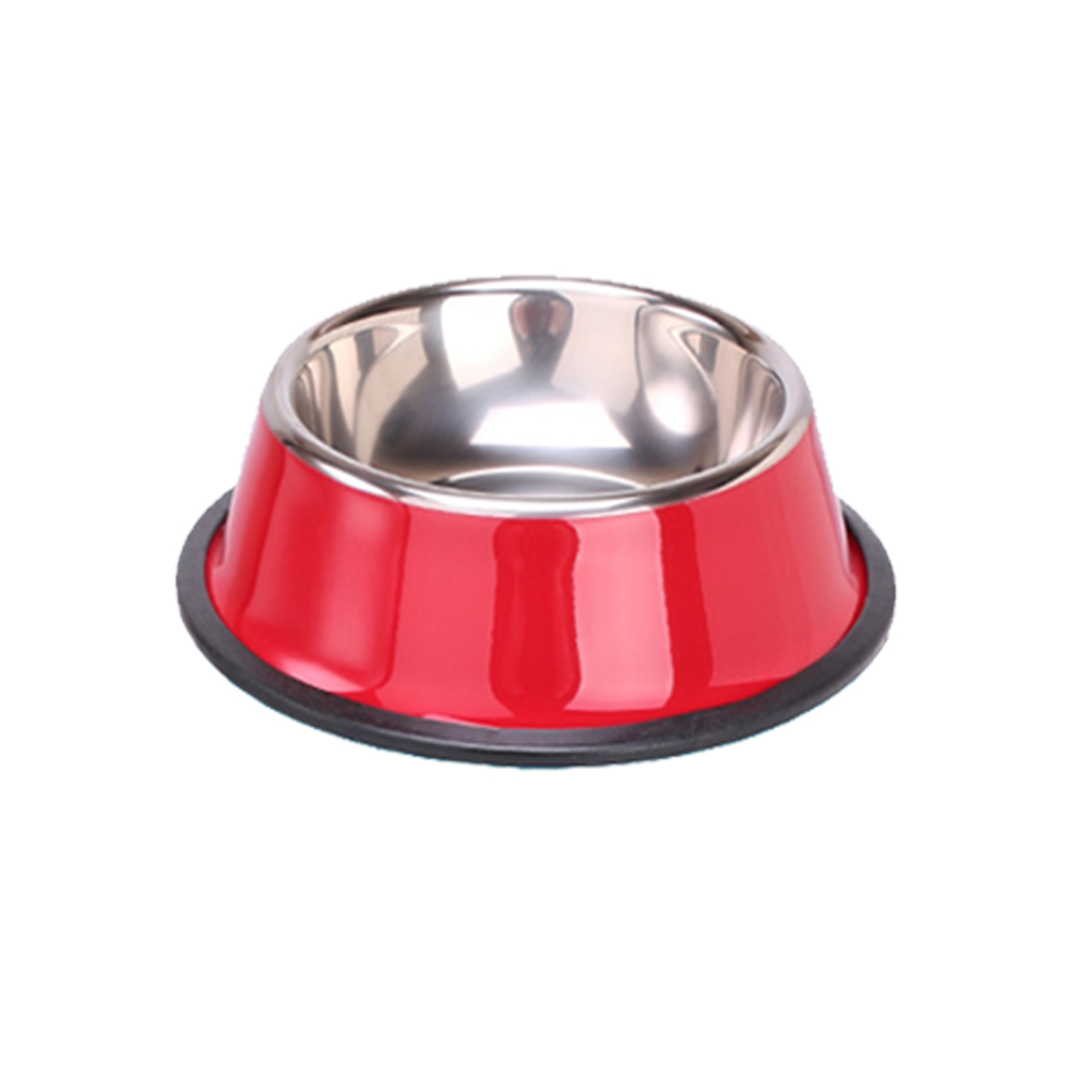 Aangepaste roestvrijstalen voerbak Kattenbak Hondenvoerbak Multi-specificatie Anti-val voerbak Voerbak Voeden Dierbenodigdheden: M / Rood