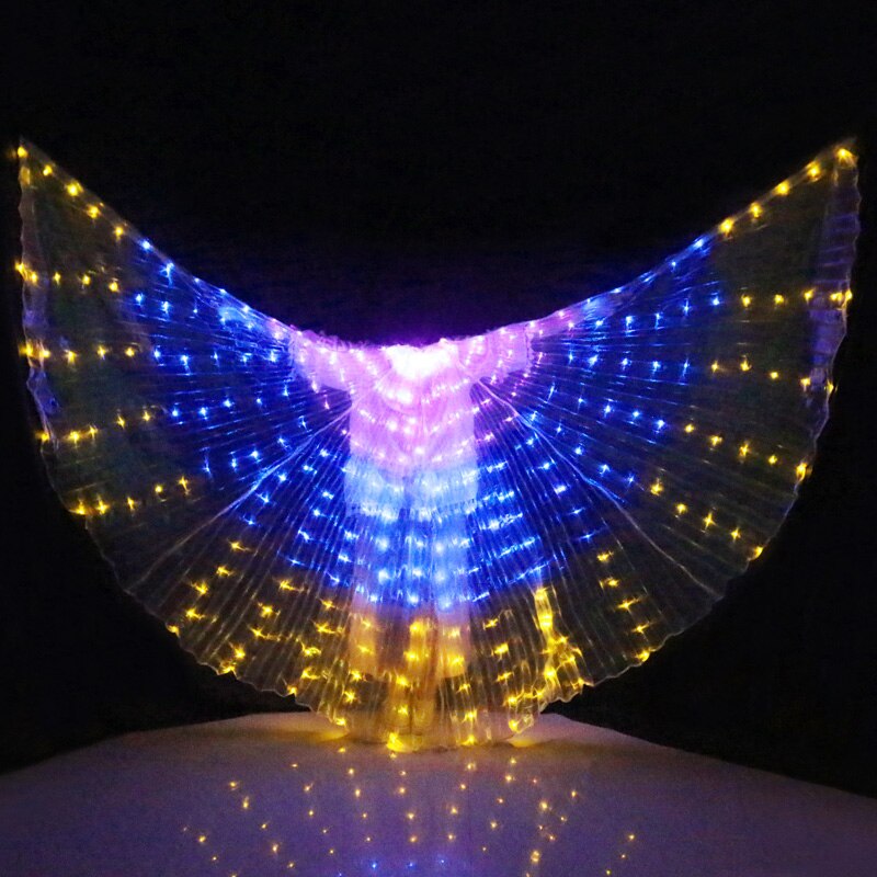 Accesorios para actuación en escenario para mujer, accesorio de baile, alas de baile LED para DJ, disfraz de alas iluminadas, alas de baile LED, colores del arco iris: color B
