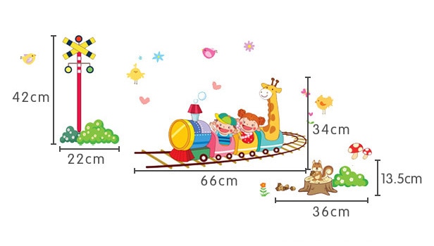 DIY Cartoon Train PVC Removable Decal for Children Kids Living Room Nursery Vinyl Wall Stickers Poster Mural Home Decoration