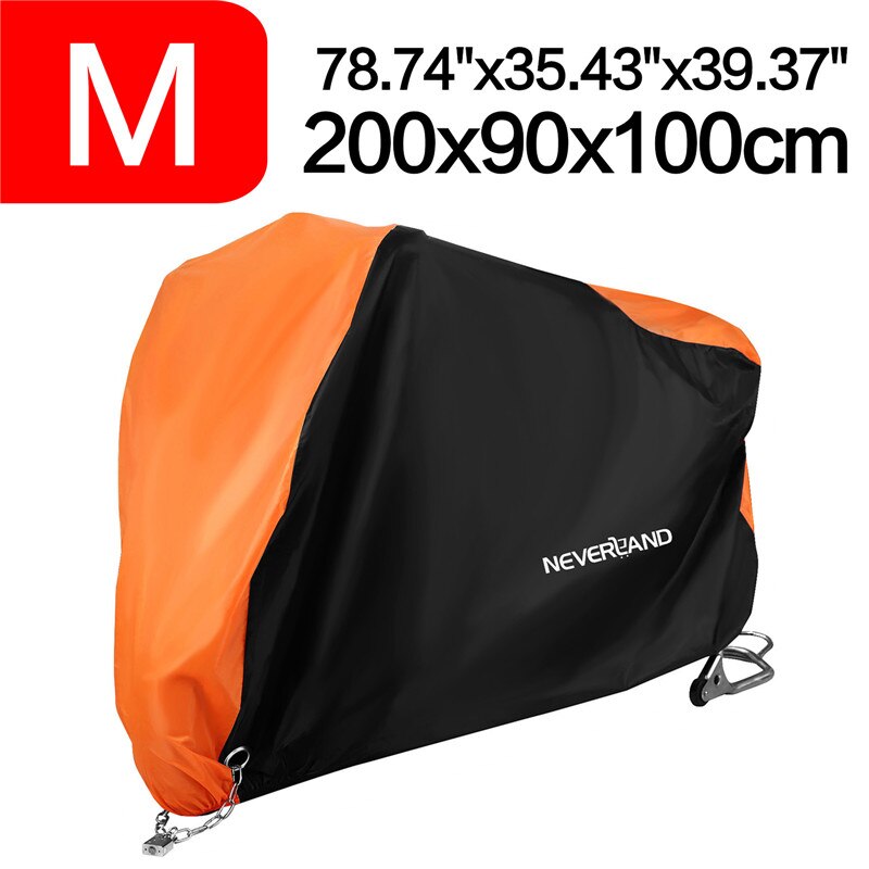 Neverland M 200cm Waterproof 190T Covers Dirt Bike Motorcycle Motors Dust Rain Snow UV Protector Cover Indoor Outdoor D35: Orange Black