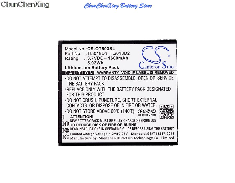Cameron sino 1600 mah battery tli 018 d 1,  tli 018 d 2 for alcatel one touch link  y858, y858v