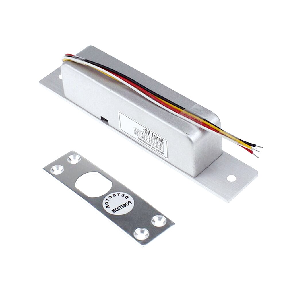 DC 12V Metal Electric Bolt Lock NC Fail Safe Mortise Electronic Access Control Lock Glass Single Door Lock System Door Opener