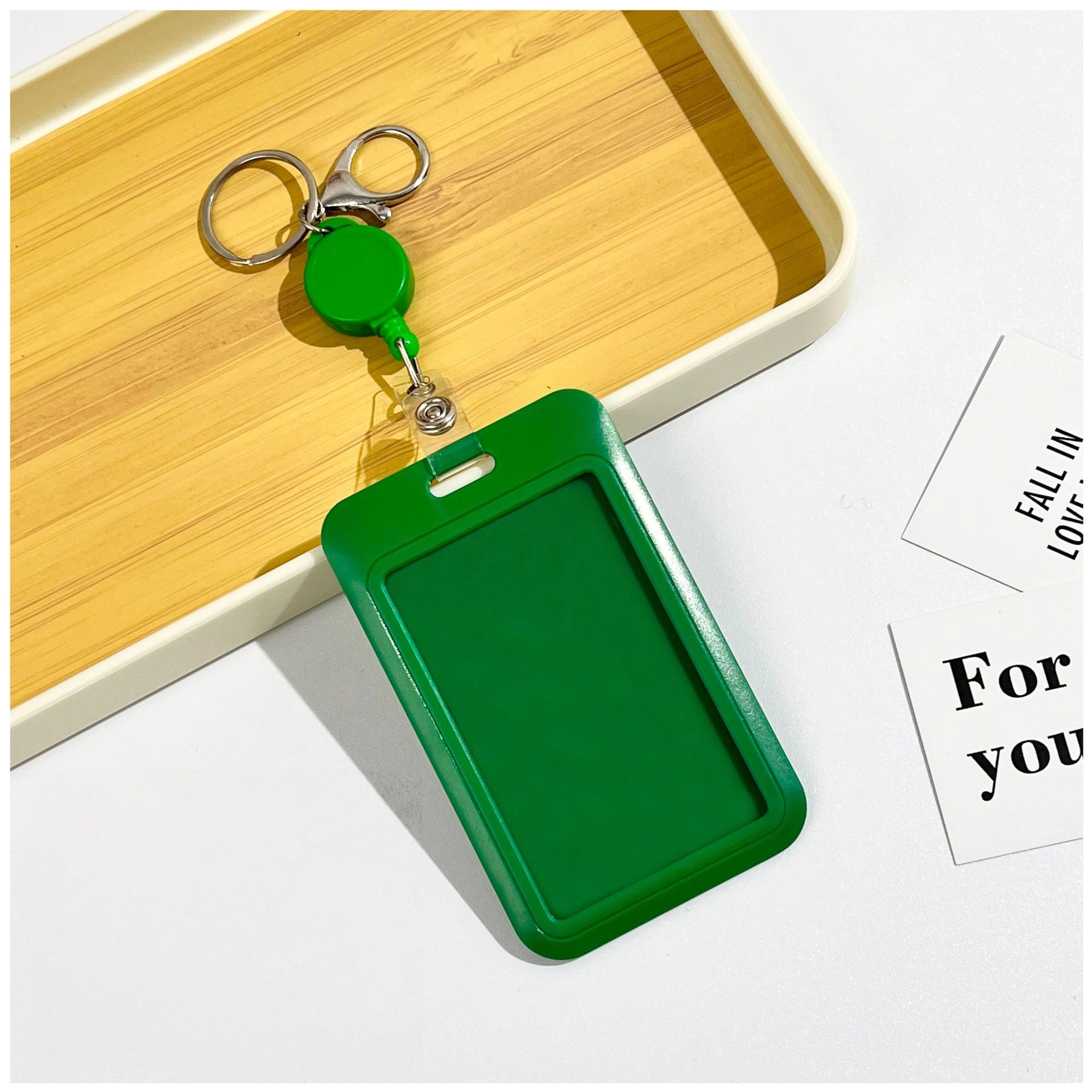 Suporte de crachá de identificação com carretel de crachá porta-cartão retrátil chaveiro nome crachá clipe de manga de cartão de identificação