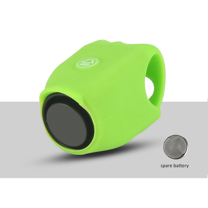 Altoparlante elettrico per campana da ciclismo 120 dB corno antipioggia MTB manubrio per bicicletta Gel di silice anello a conchiglia campana per bici accessori per biciclette: green