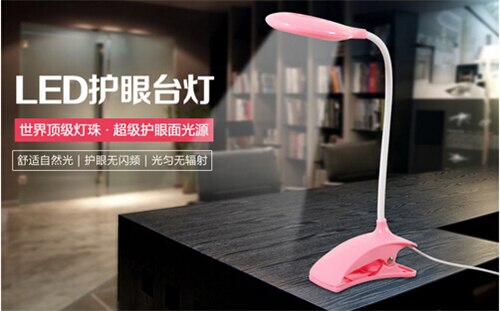 USB Clip LED lumières USB lampe de bureau enfant apprendre la protection des yeux lampe de table Clip USB lampe de chevet lampe de table cercle blanc rose bleu