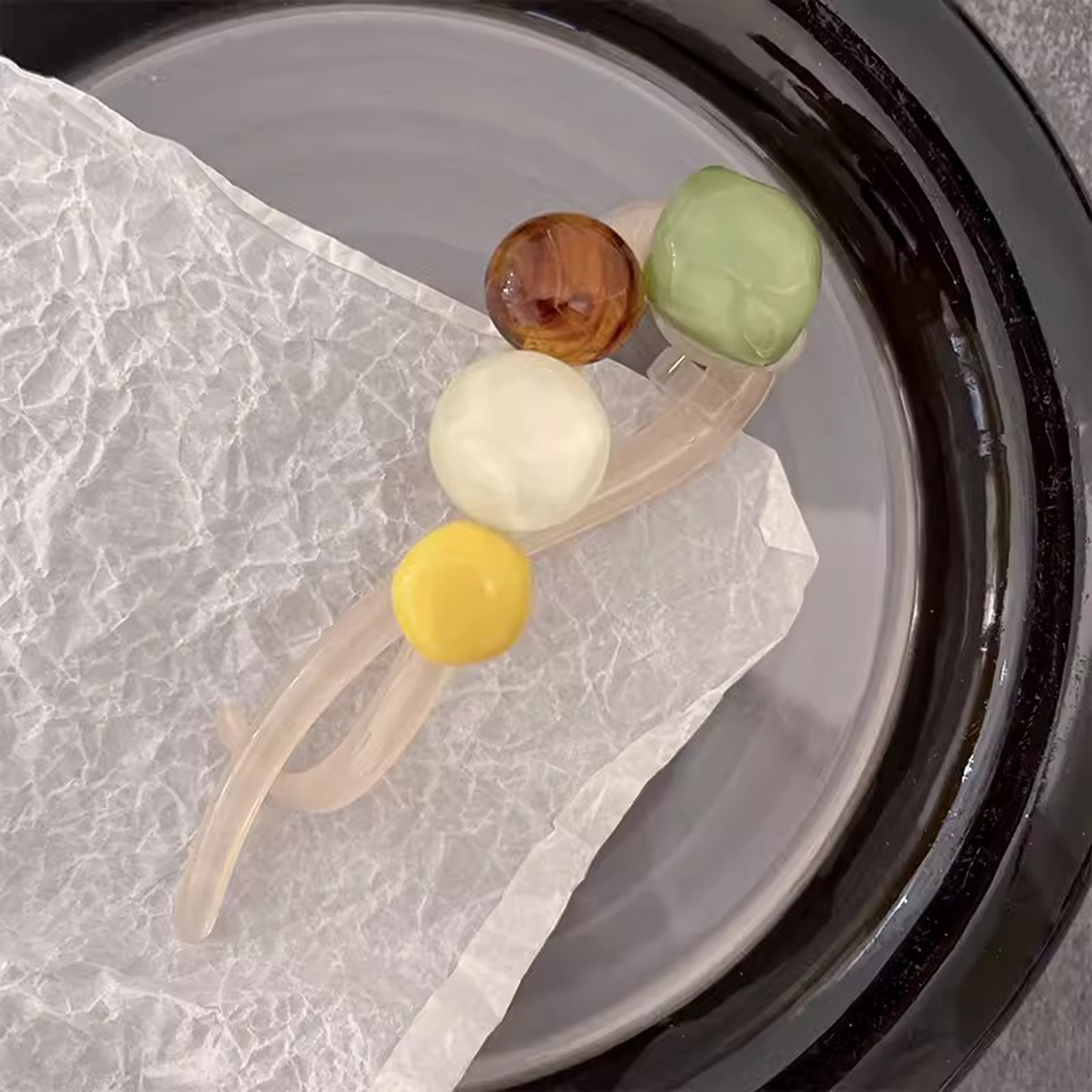 Pasadores de verano para mujer, horquilla con forma de bola colorida Vintage, accesorios para el cabello de viaje para compras diarias, pinza para el cabello de tiburón grande, 1 ud.