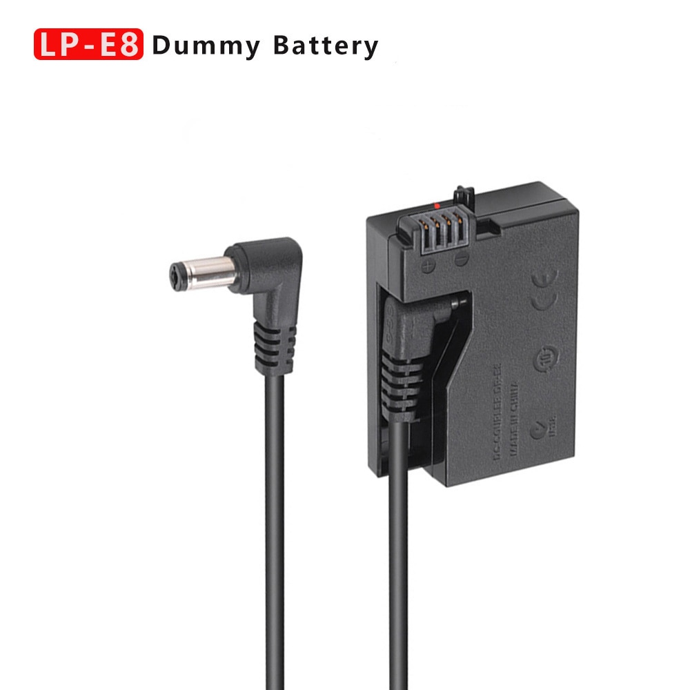 DR-E8 LP-E8 Dummy Battery Pack Coupler Adapter with DC Connector For Canon EOS T2i T3i T4i T550D 600D 650D 700D x4 x5