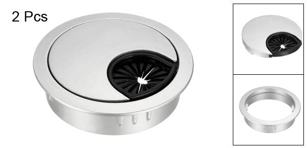 uxcell 2pcs Cable Hole Cover 50-80mm Zinc Alloy Desk Grommet for Wire Organizer Bright Silver/Black/Bronze/Sliver/Red Bronze: Silver 50mm