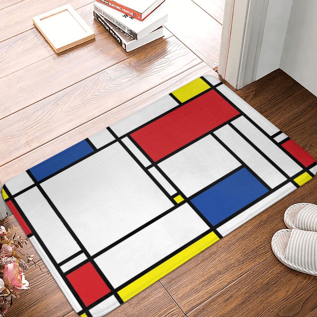 Mondrian – tapis De bain 3D minimaliste, paillasson antidérapant, décoration d&#39;intérieur, salon, cuisine, chambre à coucher: Best Selling 90x60cm