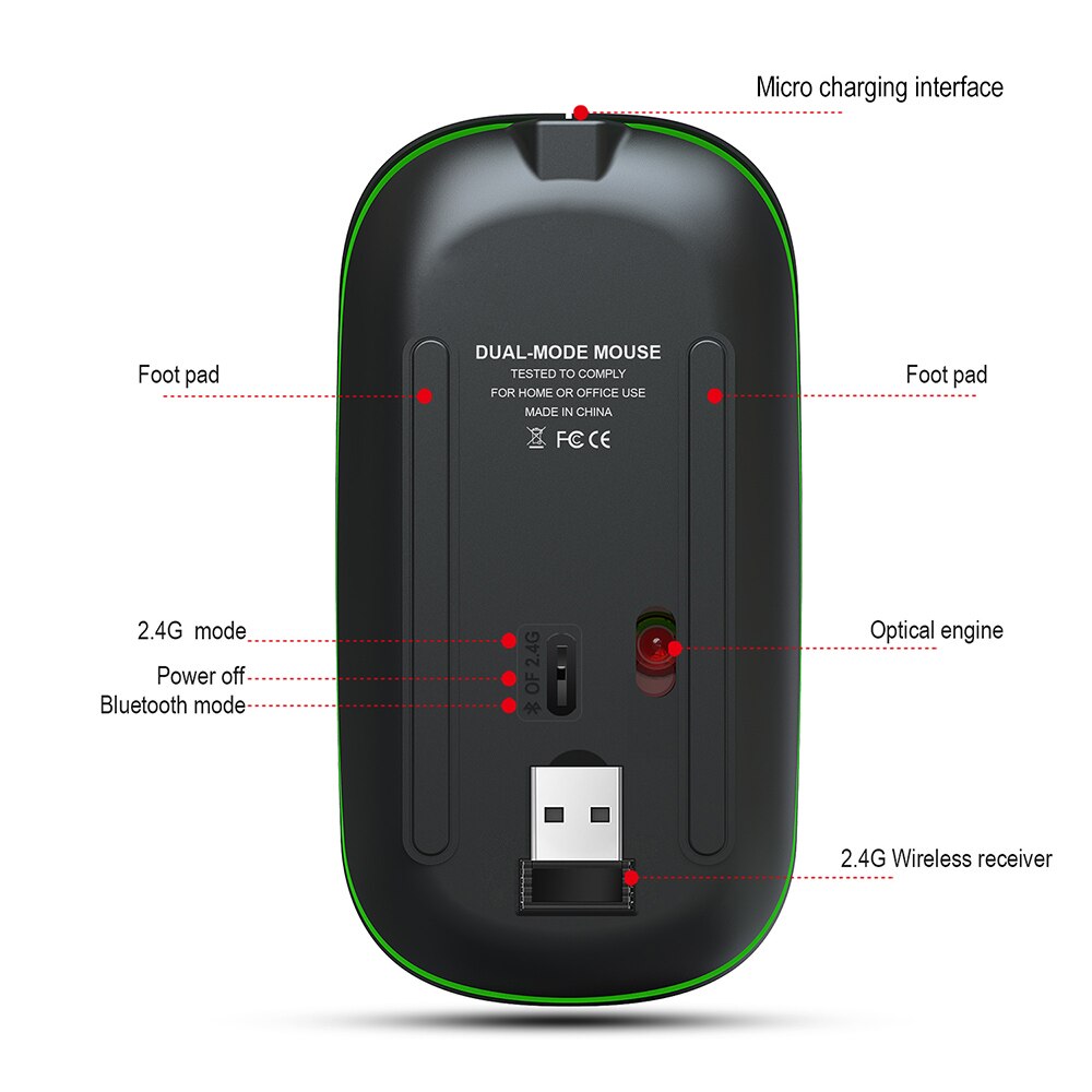 Wireless Mouse Bluetooth Computer Silent Rechargea... – Vicedeal