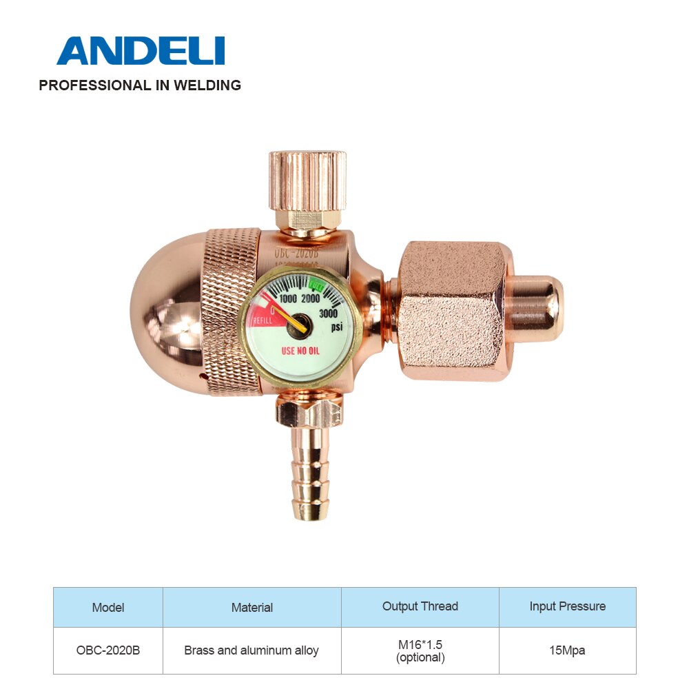 ANDELI Welding Gas Meter Argon Pressure Flow Regulator for TIG Welding machine Argon pressure reducer