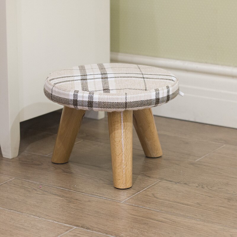 Simple and Stylish Solid Color Stool Household Wood Shoes Stool Round Cute Childrens Stool 29x29x30cm Dotomy Kids Stool: 6