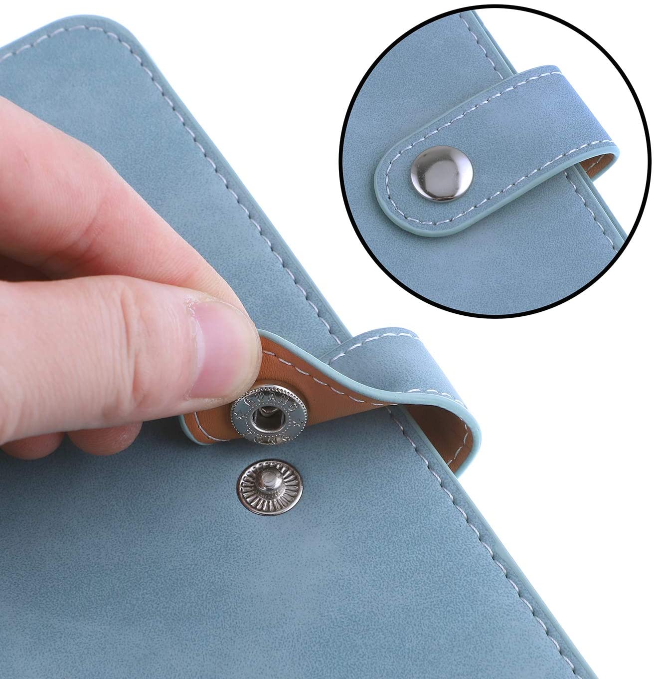 A6 PU Leather Notebook Binder Refillable 6 Ring Binder Cover for A6 Filler Paper Binder Pockets Personal Planner Binder